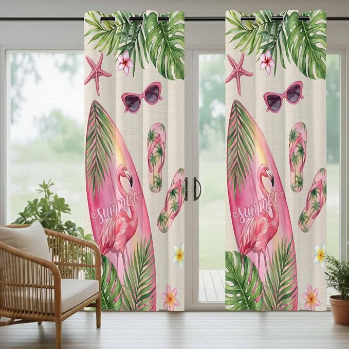 Summer Flamingbirds Outdoor Curtains - Image 6