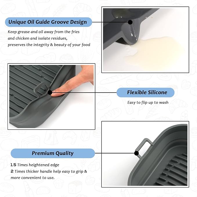 Silicone Air Fryer Liners Square - Image 5