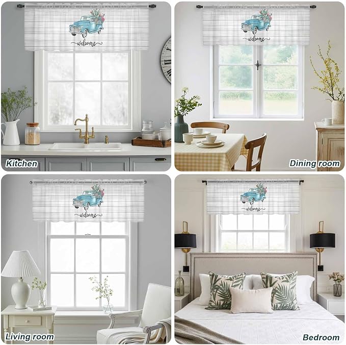 Welcome Sheer Valance Curtains, Summer Car - Image 9