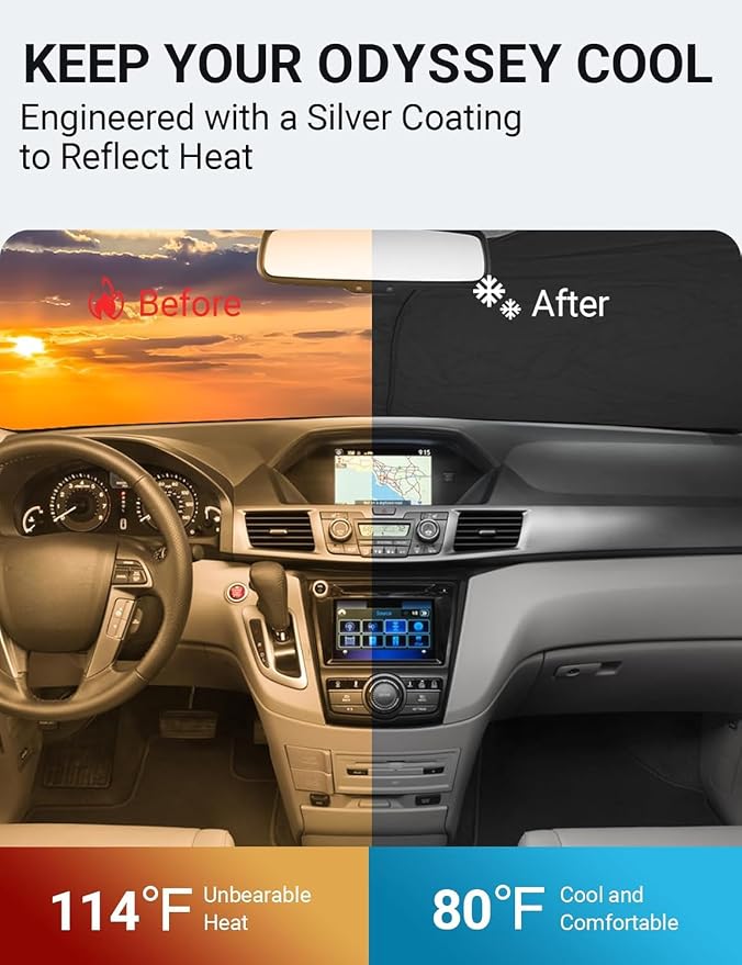 Proadsy 2026 Upgrade Front Windshield Sun Shade Foldable Sunshade Protector - Image 2