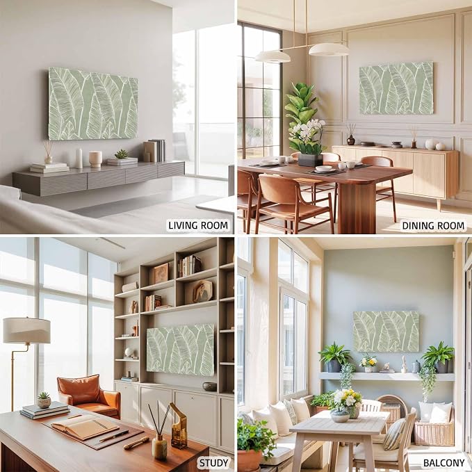 Tropical Plants Palm Leaf Indoor TV Cover, Elastic TV Screen Protector Retro - Image 5