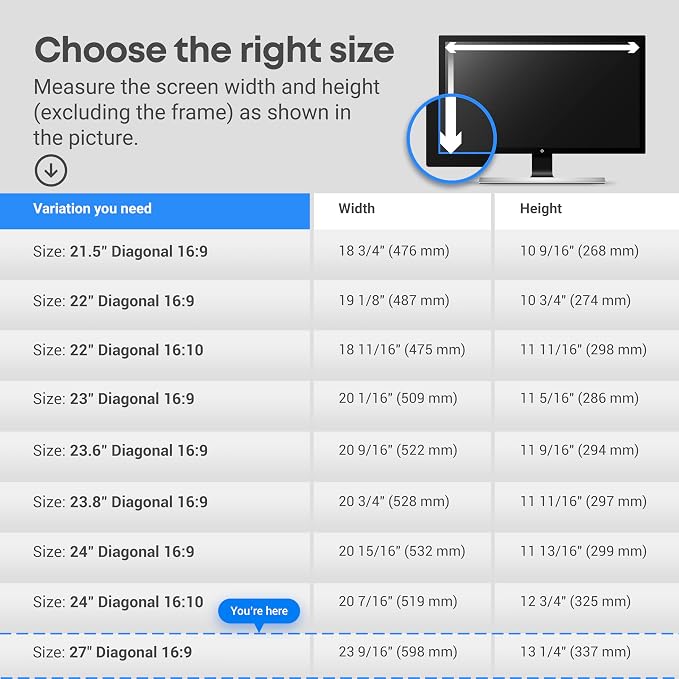 VINTEZ 27 inch Blue Light Blocking Screen Protector Panel - Image 6