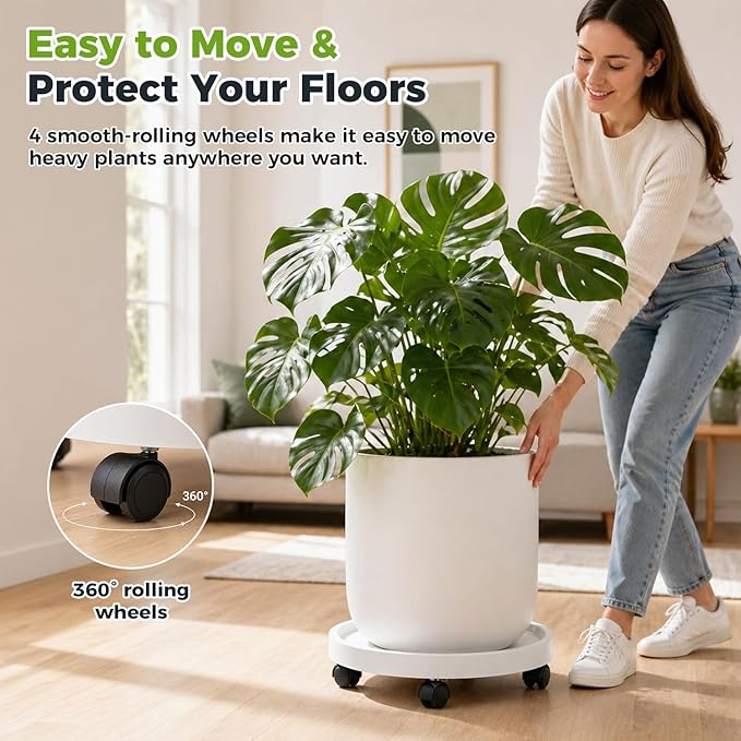 5 Pack 12 Inch Plant Caddy - Image 3