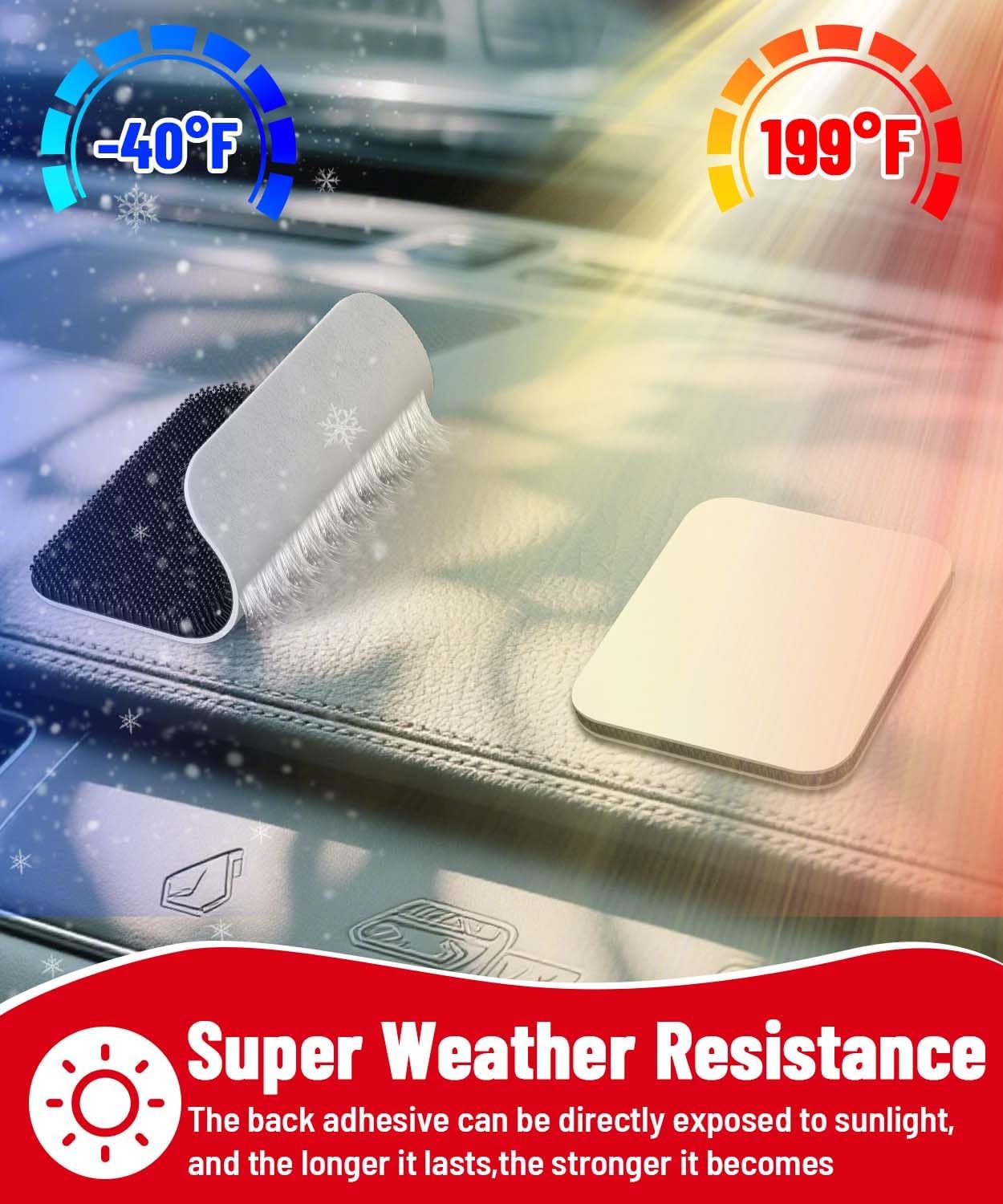 Hook and Loop Strips with Super Adhesive Heavy Duty, Made of 3M, Heat Resistant Waterproof, Outdoor or Indoor Use, 16 Sets Black 1.57x1.97 Inch