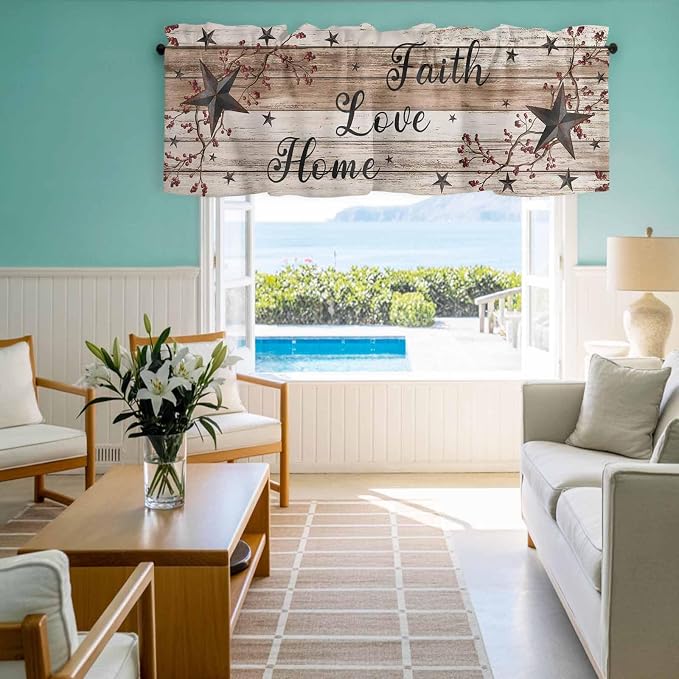 Rustic Star Brown Curtain Valances - Image 8