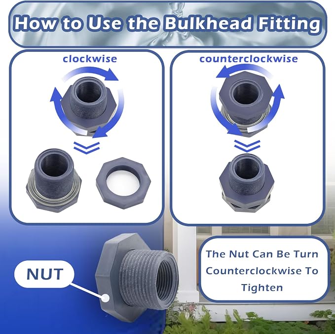 2 Set PVC Rain Barrel Diverter Kit Rain Barrel 3/4 Inch Spigot Kit - Image 5