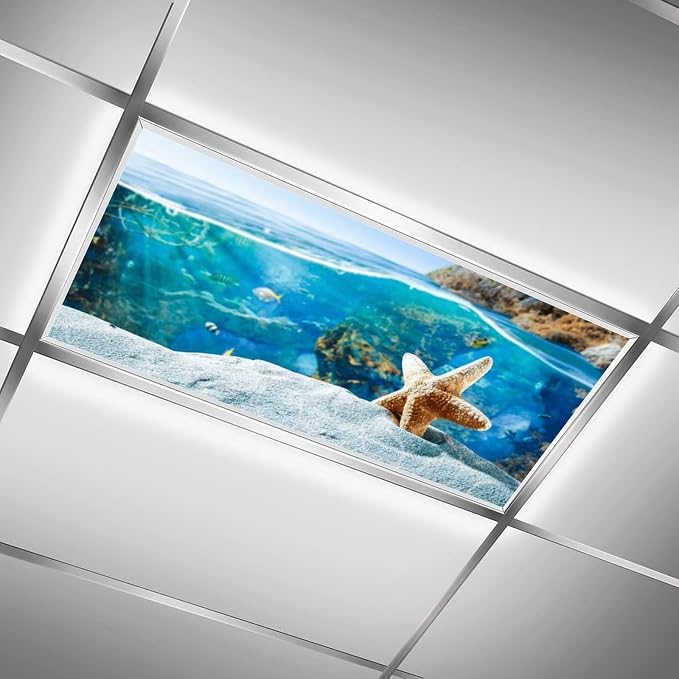 2PCS Fluorescent Light Covers for Classroom Ceiling Lights Magnetic Light Covers - Image 2