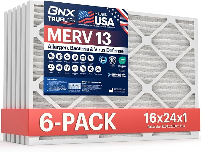 BNX TruFilter 16x24x1 Air Filter MERV 13 by BNX