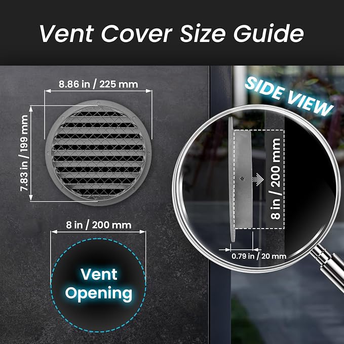 Repa Market 8 Inch Heavy-Duty Aluminum Alloy Gable Vent - Image 2