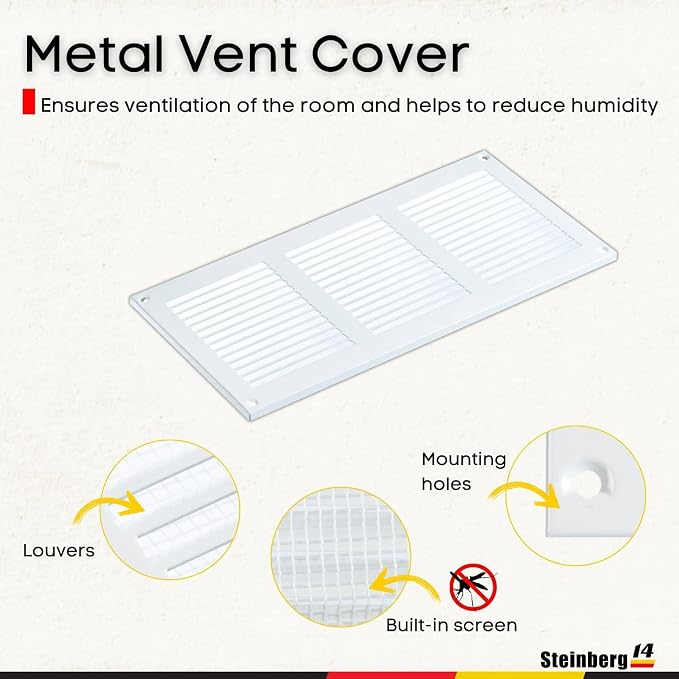Steinberg14 White Vent Cover 10x4 - Image 2