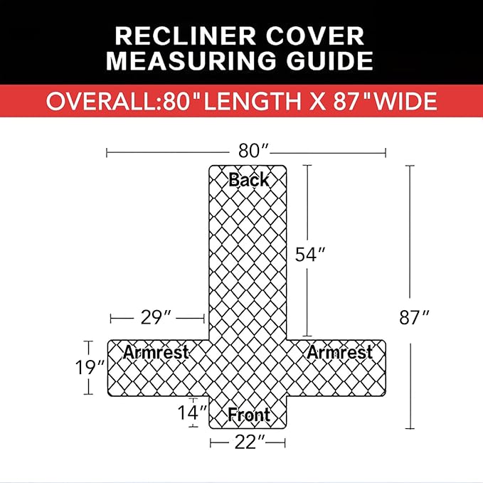 Easy-Going Recliner Chair Slipcover Reversible Sofa Cover Water Resistant Couch Cover Furniture Protector with Elastic Straps for Pets Dog (Recliner 22 inch, Black/Beige)