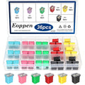 36Pcs Car Fuse Car Fuses Assortment Kit Automotive Low Profile Box Shaped Micro by Eoppen