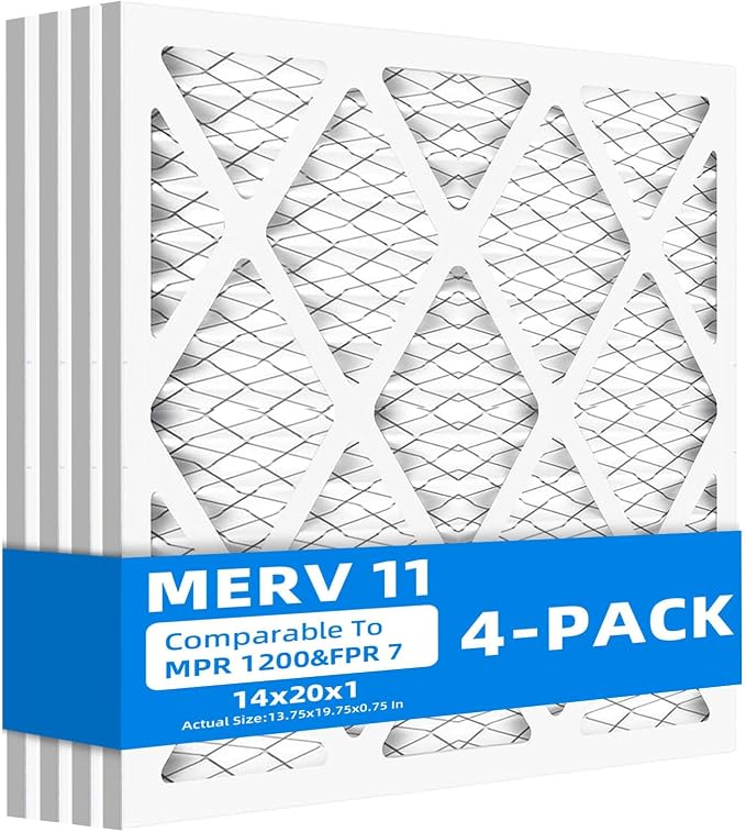 14x20x1 Furnace Air Filters, MPR 1200 & FPR 7, MERV 11 Pleated Air Filter by Chenzhit