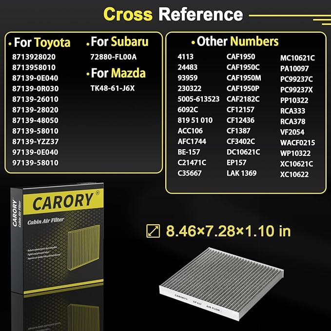 CARORY Cabin Air Filter w/Activated Carbon - Image 4