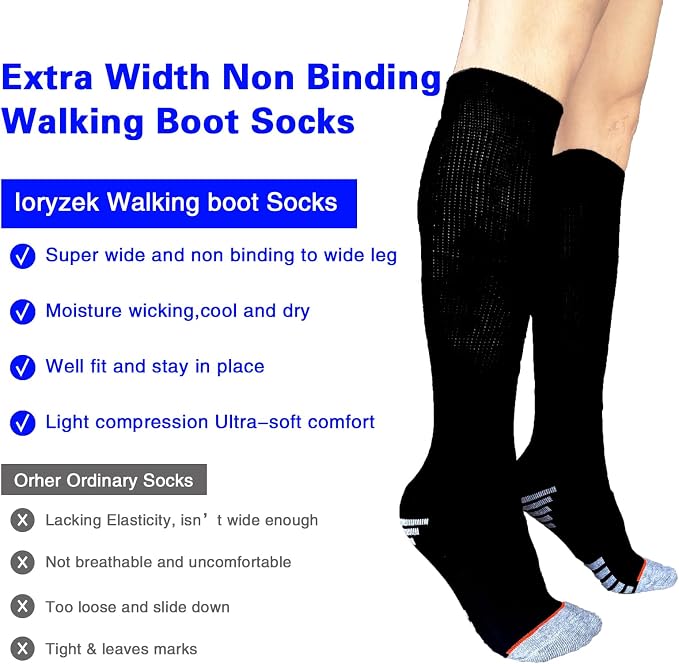 Walking Boot Socks air Cam Walker Cast Socks 2 Pairs Fracture Boot Brace Sock - Image 3