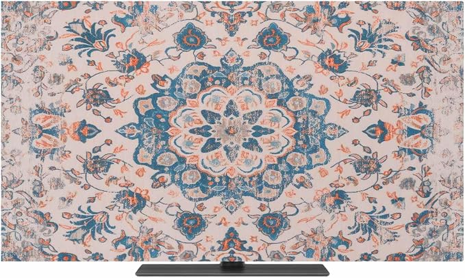 Vintage Ethnic Flower Texture Indoor TV Cover, Elastic TV Screen Protector by Unknown