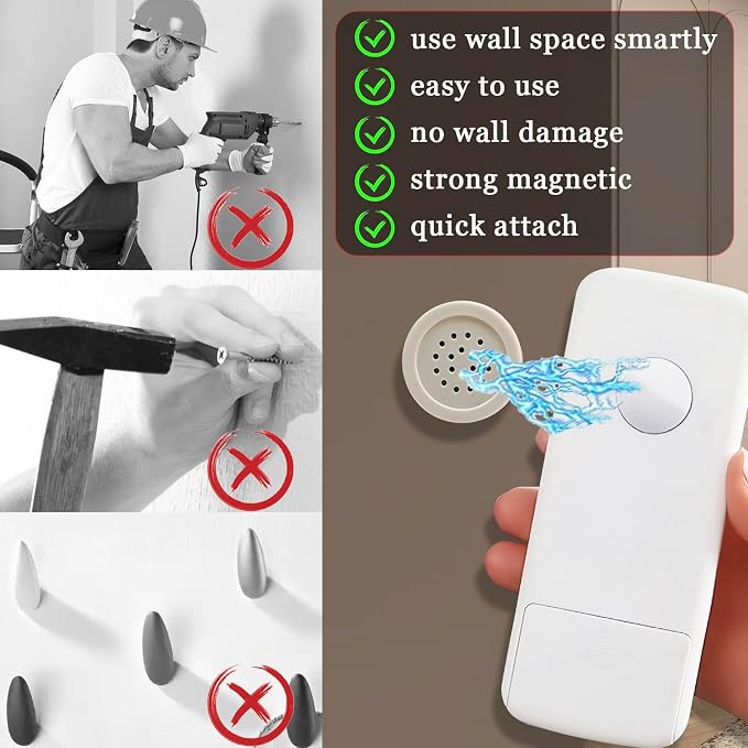 6PCS Magnetic Remote Control Holder, Self Adhesive Upgraded Remote Control Wall - Image 2