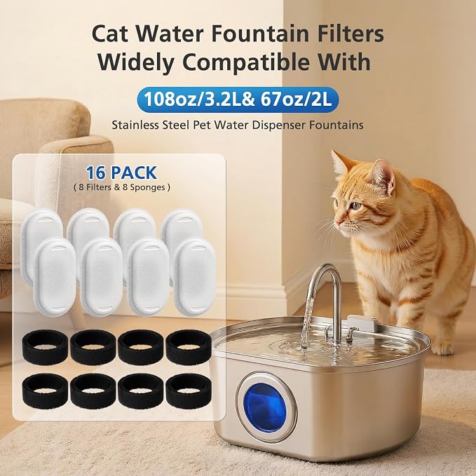16 Pack Cat Water Fountain Filters - Image 2