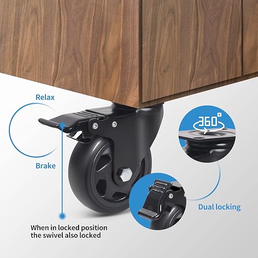 5 Inch Caster Wheels, Casters Set of 4, Heavy Duty Casters - Image 6