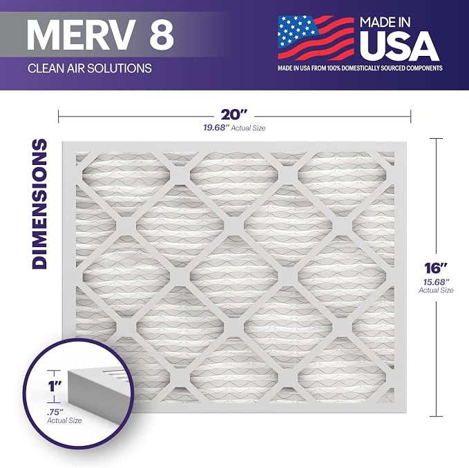 BNX 16x20x1 MERV 8 Air Filter 2 Pack - Image 2