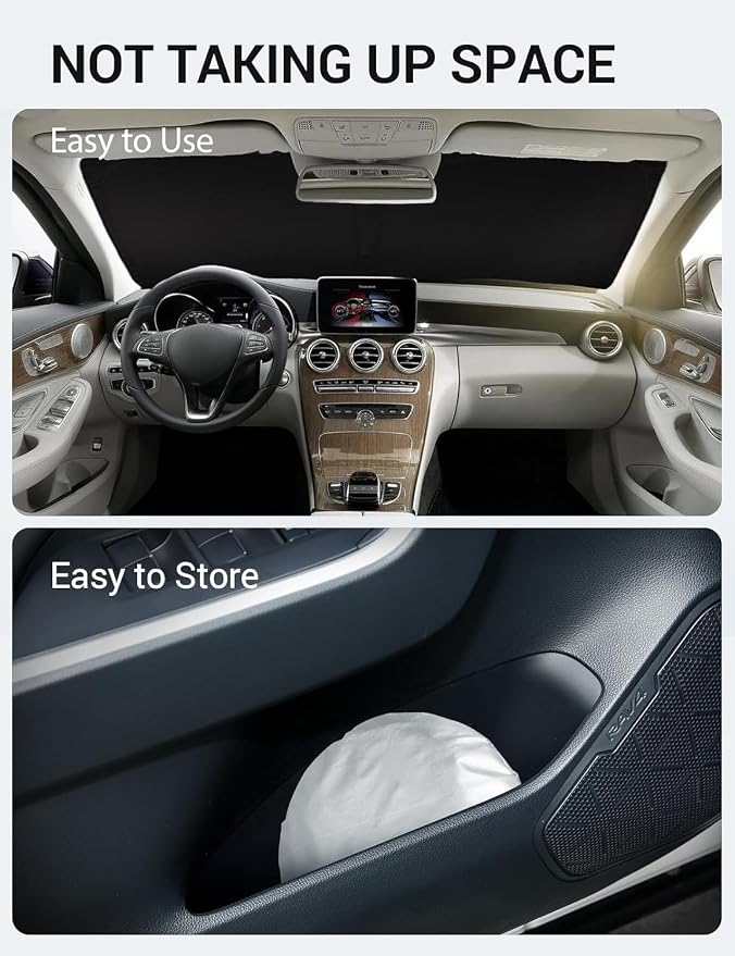 Proadsy 2026 Upgrade Windshield Sun Shade Custom Fit 2008-2014 C Class Foldable - Image 9