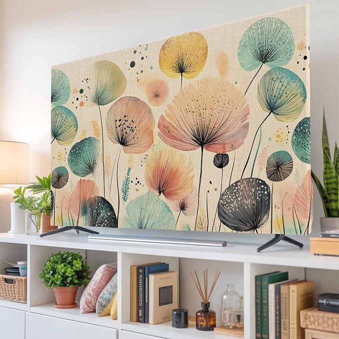 Colorful Dandelion Abstract Flower Indoor TV Cover, Elastic TV Screen Protector - Image 6
