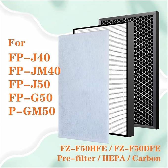 FZ-F50HFE FZ-F50DFE Replacement HEPA And Carbon Filter，Compatible - Image 2