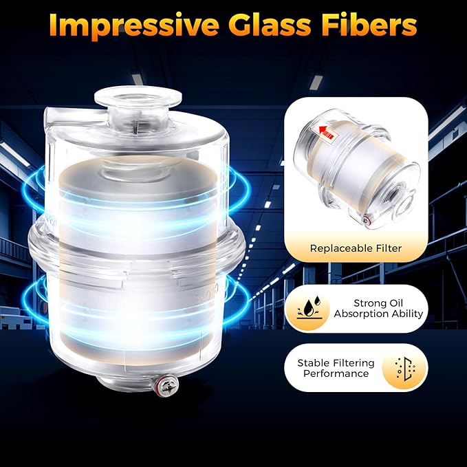 Oil Mist Filter, KF25 Vacuum Pump Exhaust Filter, 95% Efficiency Oil Mist - Image 5