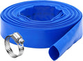 DAVCO 1.25" x 100 ft Pool Backwash Hose, Heavy Duty Reinforced Blue PVC Lay by DAVCO