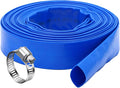 DAVCO 1.25" x 50 ft Pool Backwash Hose, Heavy Duty Reinforced Blue PVC Lay Flat by DAVCO