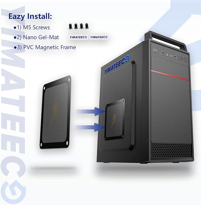 140mm Fan Filter PC Dust Filter Computer Fan Grills Dust Mesh Magnetic Frame PC - Image 4