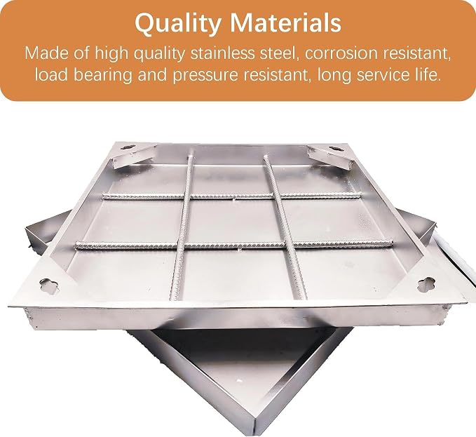 20x20 in Invisible Stainless Steel Manhole Cover and Frame - Image 3