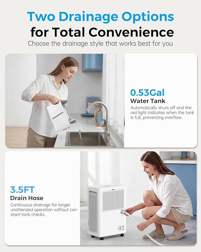 Dehumidifier for Basement with Drain Hose, Dehumidifiers for Home | 30 Pint - Image 4