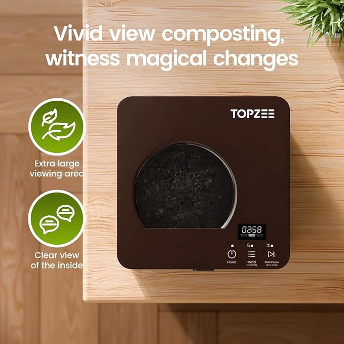 TOPZEE Electric Composter:3L Kitchen Compost Bin Countertop Indoor Odorless - Image 6