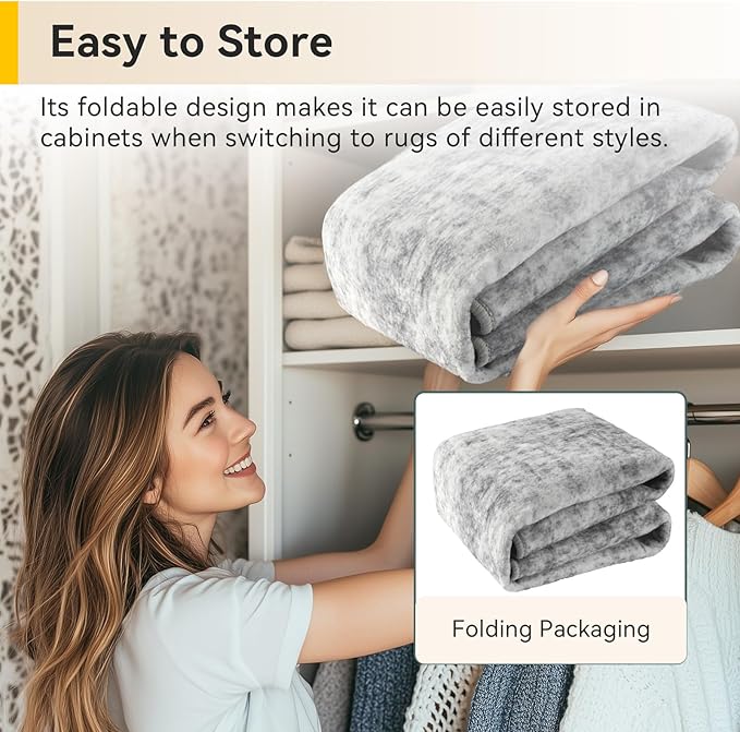 Washable Area Rugs 4'x6' Non-Slip Modern Abstract Soft for Living Room Entryway Bedroom Nursery, Print Pattern, Gray White Grey
