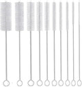 Long Straw Brush, Nylon Pipe Tube Cleaner 8-ihch 10 Different Diameters Set of by DESIN