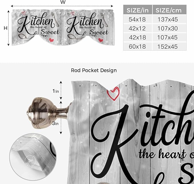 Kitchen Knife Fork Tie Up Valance Curtains - Image 6