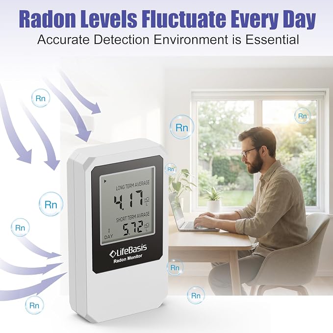 LifeBasis Radon Detector, Portable Radon Tester - Image 3