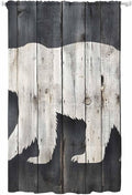 Sheer Curtains 108 Inches Long, Rustic Counrty Vintage Wood Grain Privacy Voile by Unknown