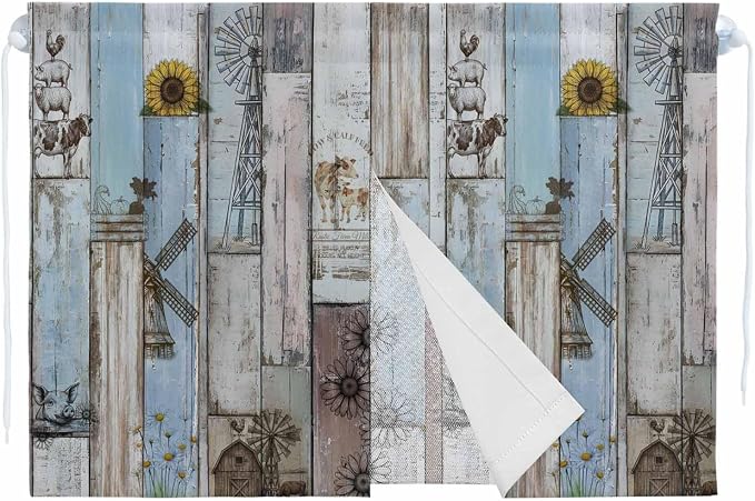 Blue Grey Wooden Magnetic Double Layer Car Window Shades, Side Window Curtains by Unknown