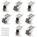8Pcs 1.25" Small Caster Wheels, Low Profile 360 Degree Swivel Casters, Little by ZUOFANG