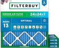 Filterbuy 24x24x1 Air Filter MERV 13 Optimal Smoke & Allergy Defense, by Filterbuy