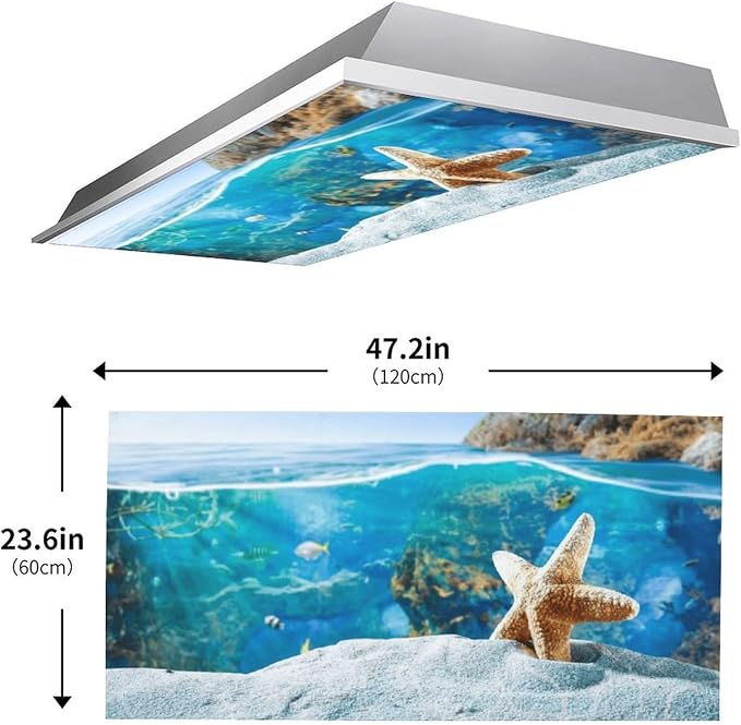 2PCS Fluorescent Light Covers for Classroom Ceiling Lights Magnetic Light Covers - Image 4