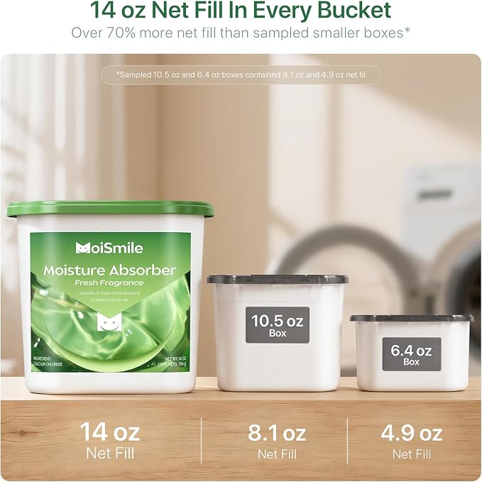 Large Moisture Absorber Buckets, 14 oz Each, Fresh Scent, 3 Pack | 14 oz Net - Image 4