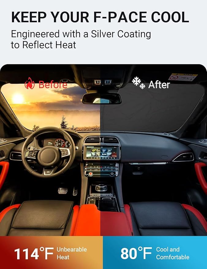 Proadsy 2026 Upgrade Front Windshield Sun Shade Foldable Sunshade Protector - Image 3