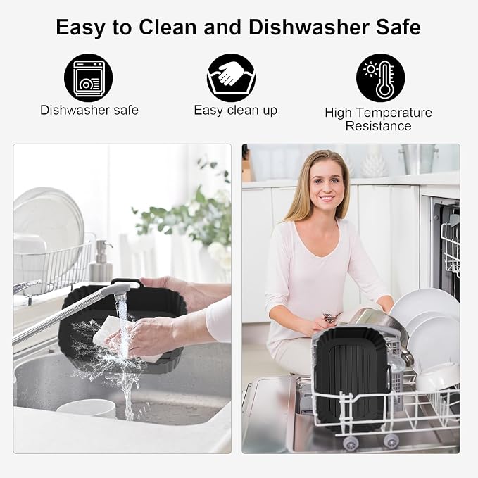 Silicone Air Fryer Liners 2 Pack, Reusable Compatible - Image 6