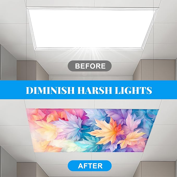 Fluorescent Light Covers-2 Pack 4 x 2 Feet Magnetic Ceiling Light Cover Room - Image 5