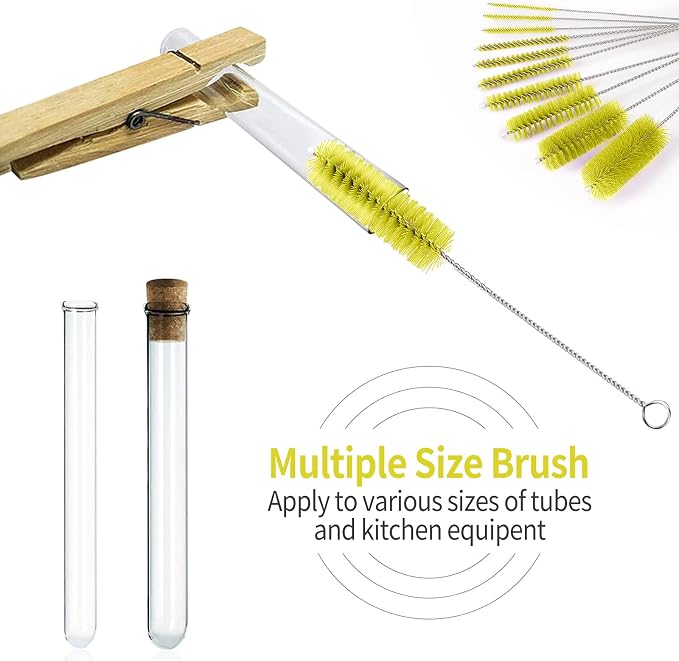 CiaraQ Bottle Cleaning Brushes, 8 Inch Nylon Tube Brush Set, Cleaner - Image 5