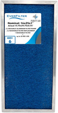 16x25x1 Air Filter MERV 6 Washable Air Filter Media, AC Furnace Filter by PurityAir