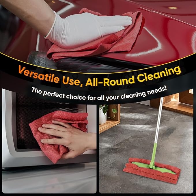 HOMEXCEL Red Microfiber Cleaning Cloths, 200 Pack Microfiber Towels - Image 6